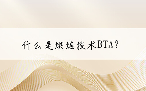 什么是烘焙技术BTA？